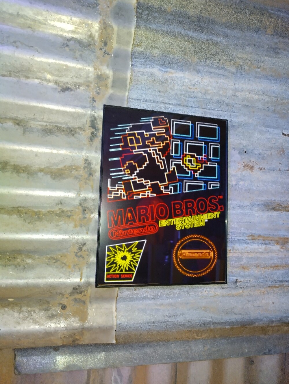 Neon Mario Bros Nintendo Retro NES Framed Art Print By Neon Nicho